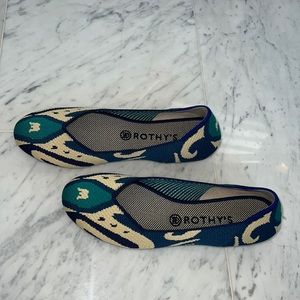 Rothy’s The Flat in Moroccan Blue Size 10 Excellent Condition